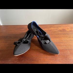 Rothy’s Point Mary Janes, black with bow